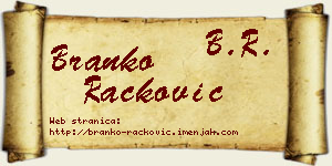 Branko Racković vizit kartica